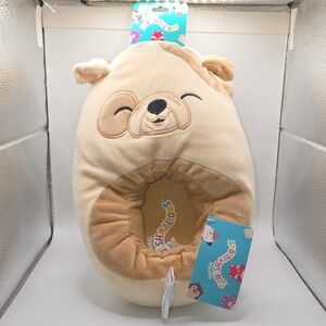 Kellytoy Squishmallows Women's Dog Slip-On Slippers Beige Brown Size 8-9 Flat
